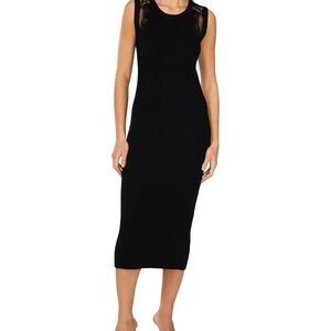 Vince Camuto Ribbed Knit Round Neck Sleeveless Midi Tank Dress